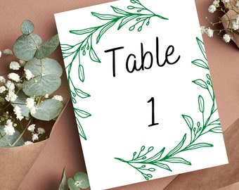 wedding table numbers l set of 20 l table number decor l table number signs l printable wedding table numbers