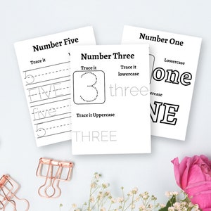 preschool worksheets l number 1-10 pages l coloring pages l numbers printable l tracing pages
