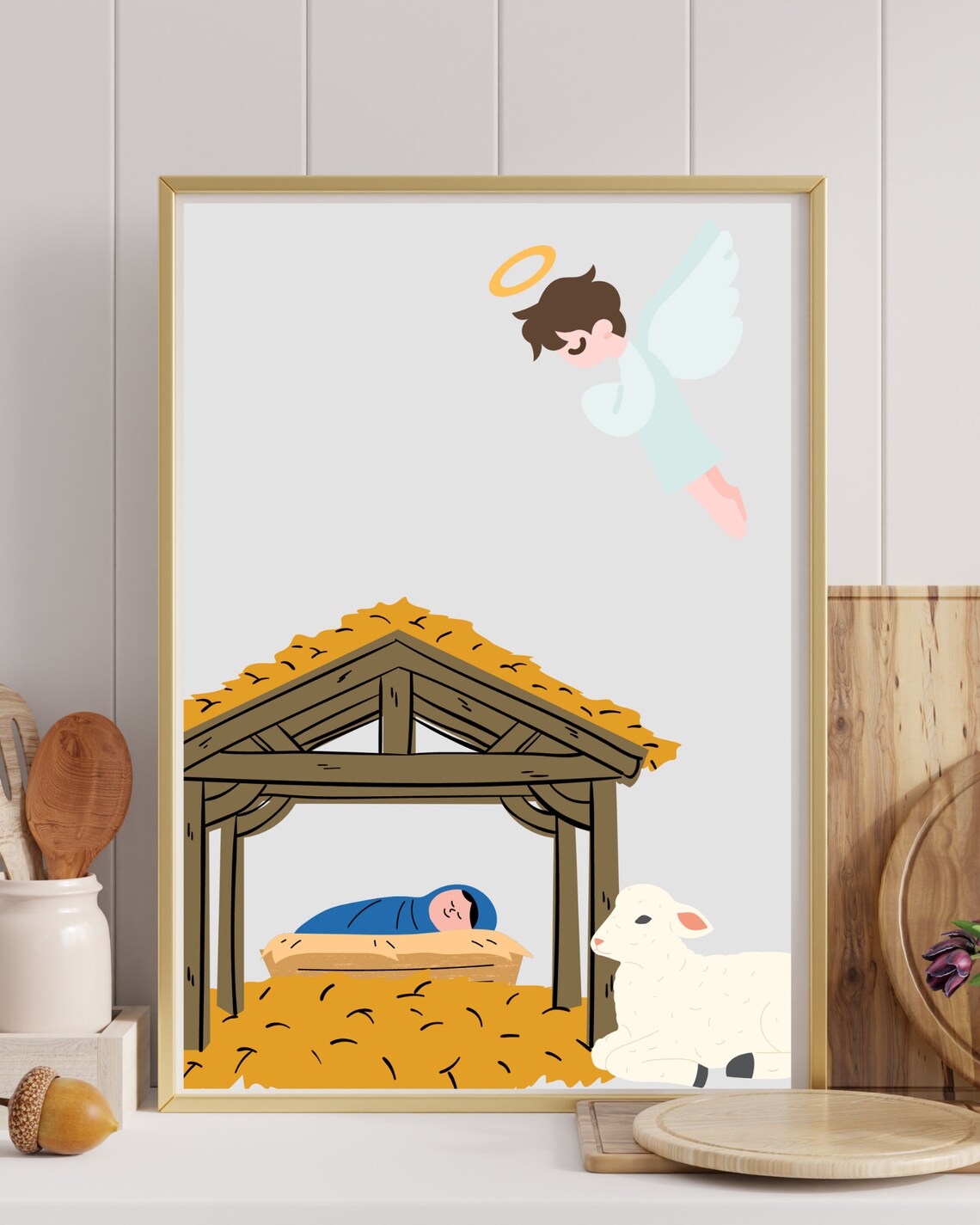 Nativity Wall Art L Set of Printables L Nativity Scene Wall Art L