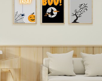 spooky decor l halloween decor set of 3 l set of 3 printables l halloween print l halloween art