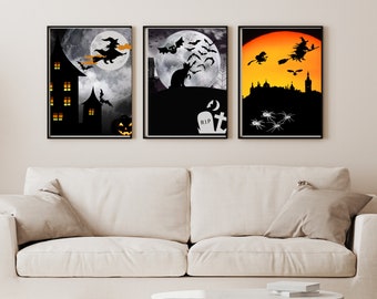 spooky decor l halloween decor l set of 3 printables l halloween prints set of 3 l halloween art l halloween prints