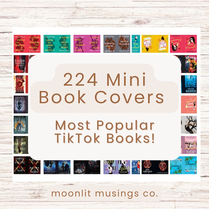 224 Mini Book Covers Most Popular Tiktok Books Etsy