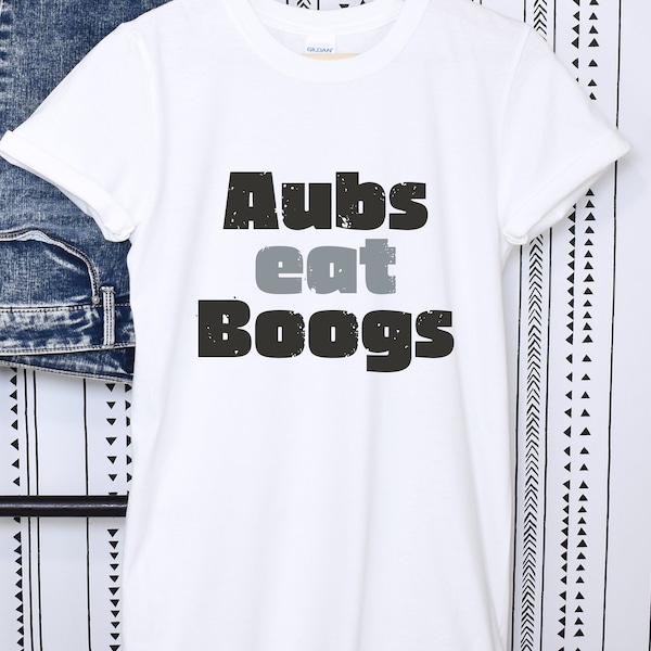 Adult "Aubs Eat Boogs" Auburn Hate Shirt - Be Petty! SEC College Football Adult Shirt Unisex Jersey Short Sleeve Tee