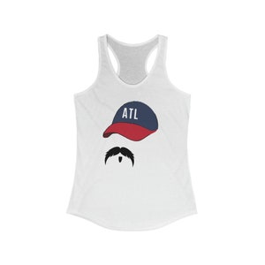 Spencer Strider ATL Mustache Atlanta Braves #99 Women's Ideal Racerback Tank Top Slim-Fit