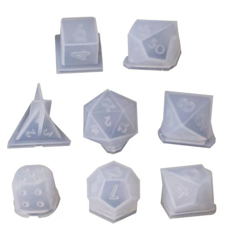 Resin Dice Molds Acrylic Paints Set for Epoxy Resin Dice Making Measuring Cup Mixing Sticks Droppers Shynek 19 Styles Polyhedral Game Dice Molds Set with Silicone Dice Mold 