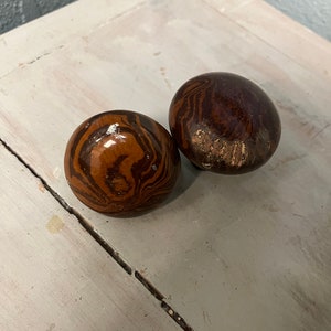 Vintage Marbled Ceramic or Porcelain Door Knobs
