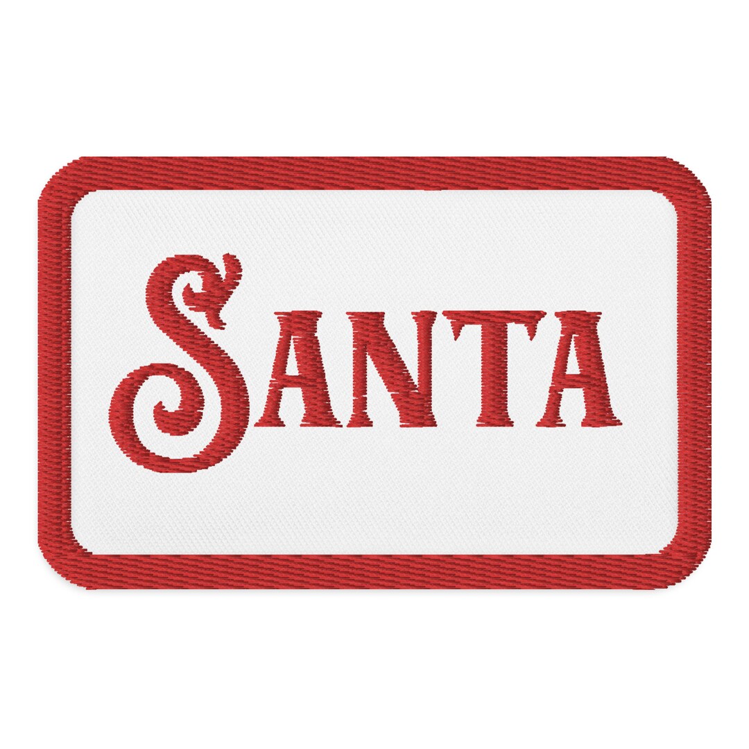 Santa Embroidered Patches Etsy