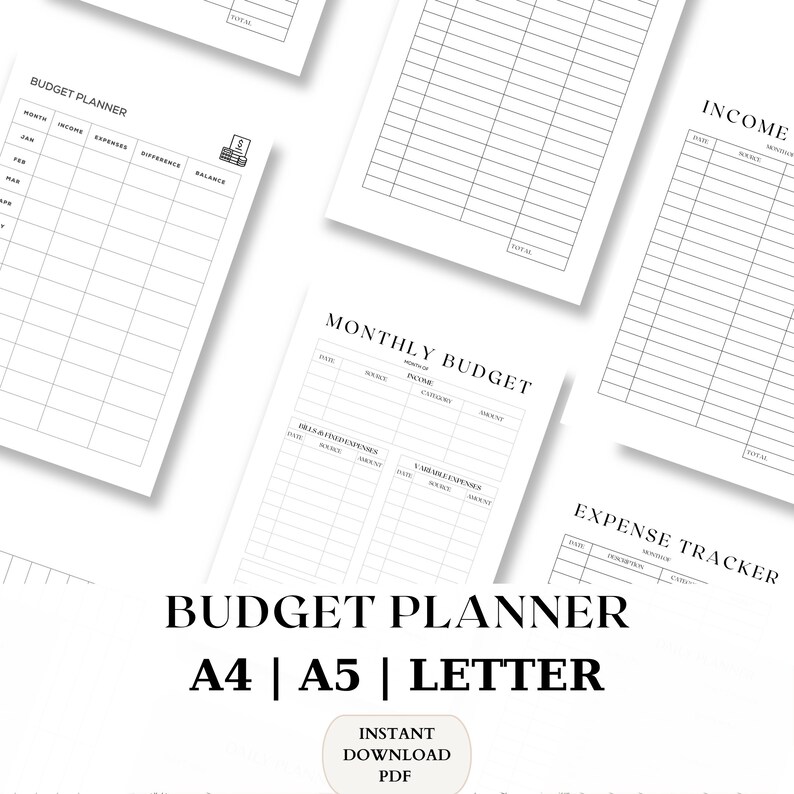 Budget Planner Printable Finance Planner Daily Weekly Etsy