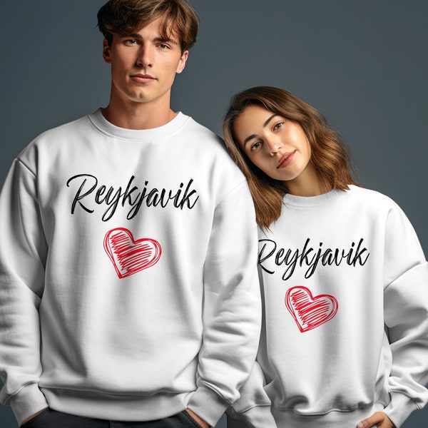 Reykjavik Heart T-Shirt, Iceland Capital City Love Tee, Travel Enthusiast Trendy Top, Unisex Casual Wear