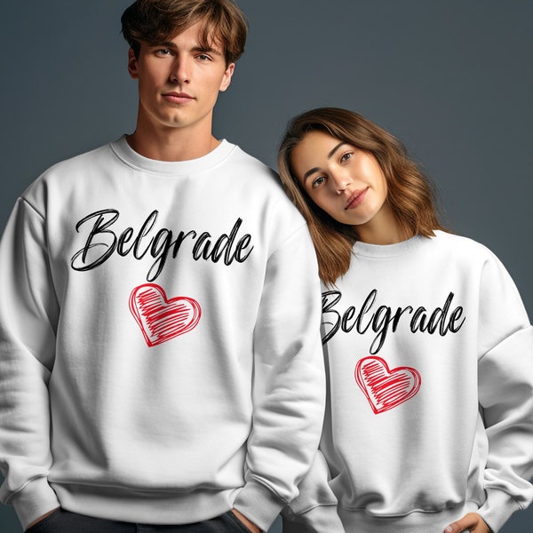 Belgrade Love Heart T-Shirt, Travel Souvenir Tee, Urban Chic City Fashion, Unique Gift Idea