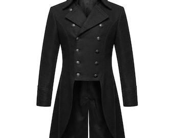 Gothic Tailcoat, Wool Victorian Tail Coat, Steampunk Formal Coat, Vampire Prince Jacket, Halloween Cosplay Costume