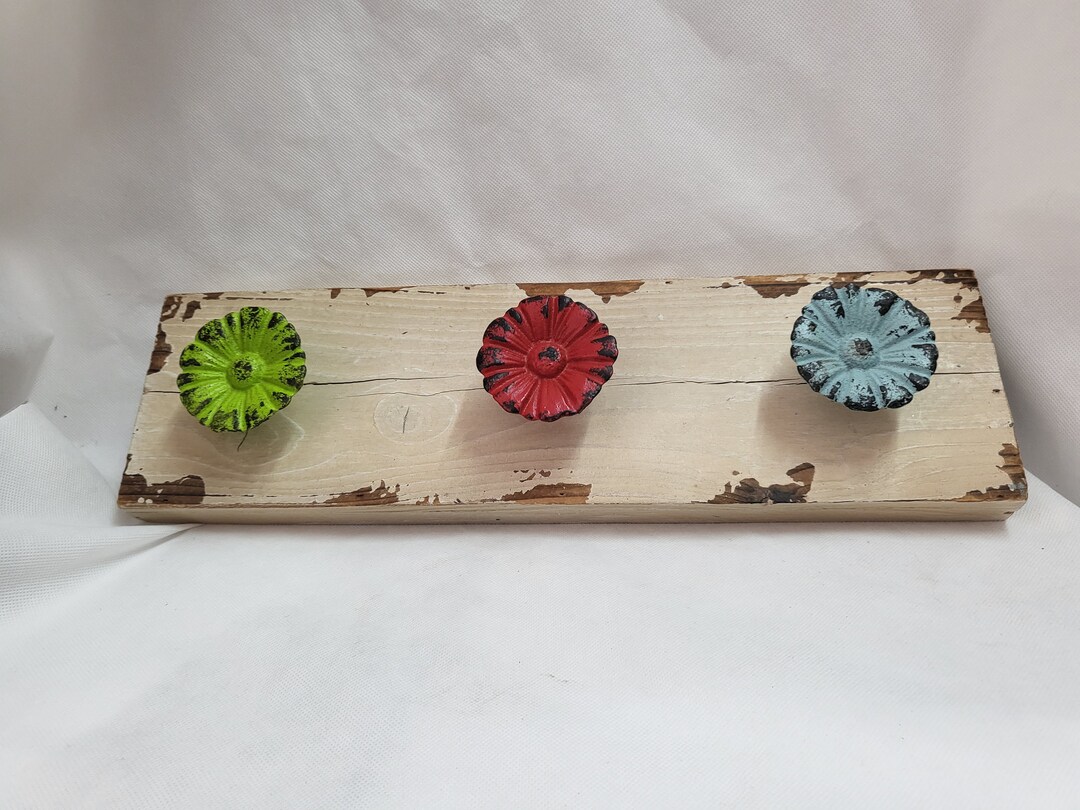 Rustic Distressed Wood Coat Rack - Etsy