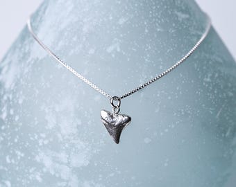 Sterling Silver 925 Shark Tooth Necklace: Handmade Beach Jewelry