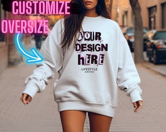 Oversized Shirt Mockup Oversized Shirt Mockup Trendy Shirt Aesthetic Mockup Oversized Sweatshirt Graphic Shirt GILDAN 18000 Sweatshirt