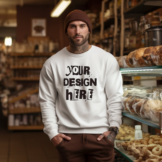 Shirt Mockup: Tattoo Model, Beard, Hispanic Shirts (PNG)