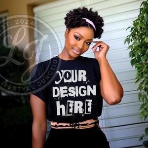 Black Girl Black Tshirt Mockup African American oversized tshirt black model mockup white Tshirt mockup black girl mockup Black People