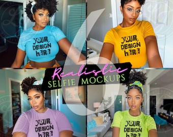 Schwarze Frau T-Shirt Mockup Bundle: Bella 3001