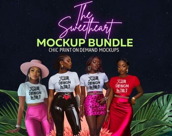 Schwarze Frau Mockup Bundle: T-Shirt & Fashion Styles