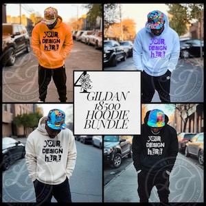Gildan 18500 male Mockup hoodie bundle Trendy hoodie Mockup Gildan Men Mockup Mens hoodie streetwear mockup bundle