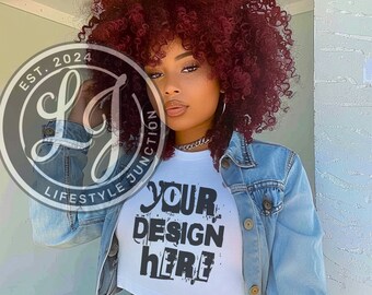 Maquette de haut court Bella Canva 8882 : style streetwear (PNG)