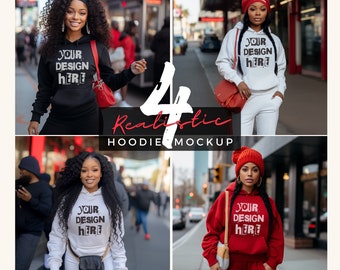 Gildan 18500-hoodiemodelbundel: realistisch sweatshirtmodel (digitale download)