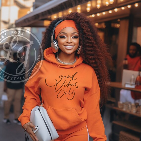 Orange Hoodie Sweatshirt Mockup Black Model Mockup Sweatshirt Mockup Black Girl Mockup African American Woman Orange Sweatshirt Mock Up Etsy