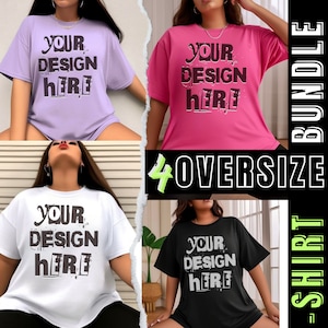 Comfort colors C1717 women oversized Tshirt Mockup bundle African American black model mockup white tshirt mockup black oversized mockup