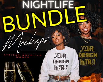 Black Woman Mockup Bundle: Oversized Sweatshirt Models (Digital Download)