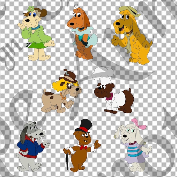 Pound Puppies 80s Cartoon Vector SVG Image x8 Pack