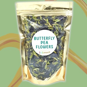 Organic Blue Butterfly Pea · Clitoria ternatea Dried Flowers Blue Matcha Yoga Tea · Herbal · Asian pigeonwings Herb