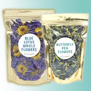 Juego de té orgánico de flor de loto azul y guisante de mariposa - Paquete "BlueZen"
