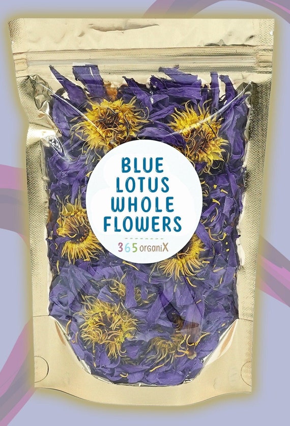 Organic Blue Lotus Flowers Tea: Whole Dried Egyptian Sacred Herb