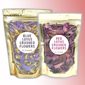 2 x 1oz (28g) Red Lotus Crushed Flowers, & Egyptian Blue Lotus Crushed Flowers ·  &quot;Dharma&quot; Organic Bundle Set X06