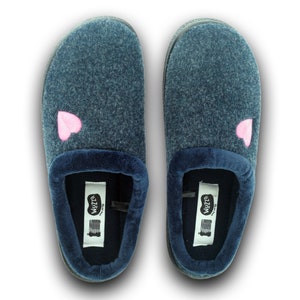 Valentine's  Day Heart Embroidered Women's recycled comfortable, soft, indoor, outdoor I WUZZA Bottle now comfy slippers