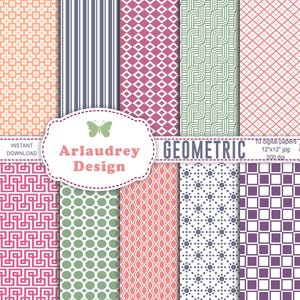 Geometric digital paper, abstract pattern, geometric backgrounds, geometric pattern, geometric printable, seamless patterns, commercial use