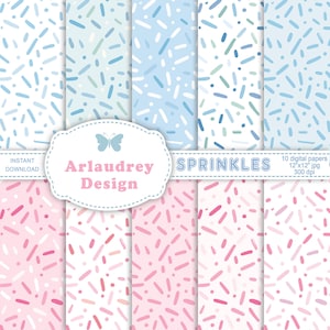 Sprinkles digital paper, birthday scrapbook papers, birthday digital paper, birthday party printable paper, backgrounds, kids birthday paper