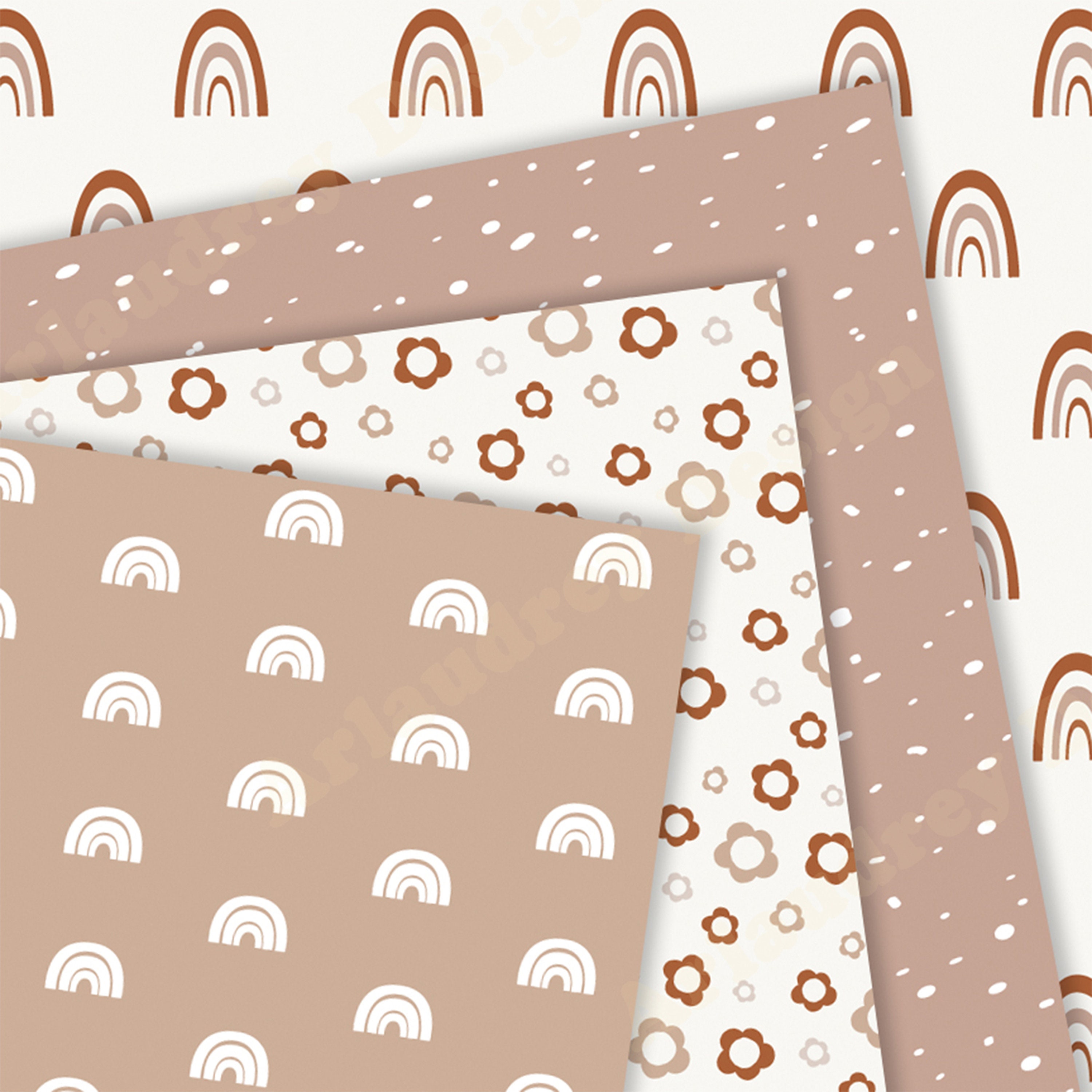 Boho Pattern Doodle Digital Paper Abstract Brown Boho File, Boho ...