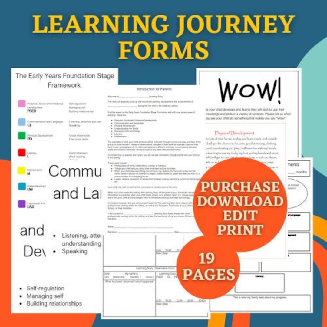 learning-journey-story-printable-form-daycare-editable-childcare-providers-childminder-nursery-nanny-instant-download-resource-etsy