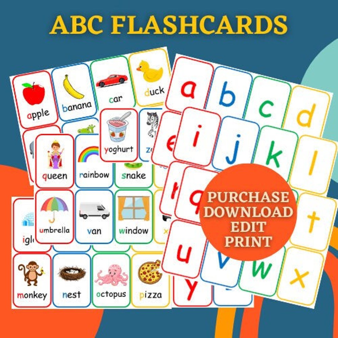 ABC Flashcards Printable Form Daycare Editable Childcare Providers ABC Flashcards Printable Form Daycare Editable Childcare Providers