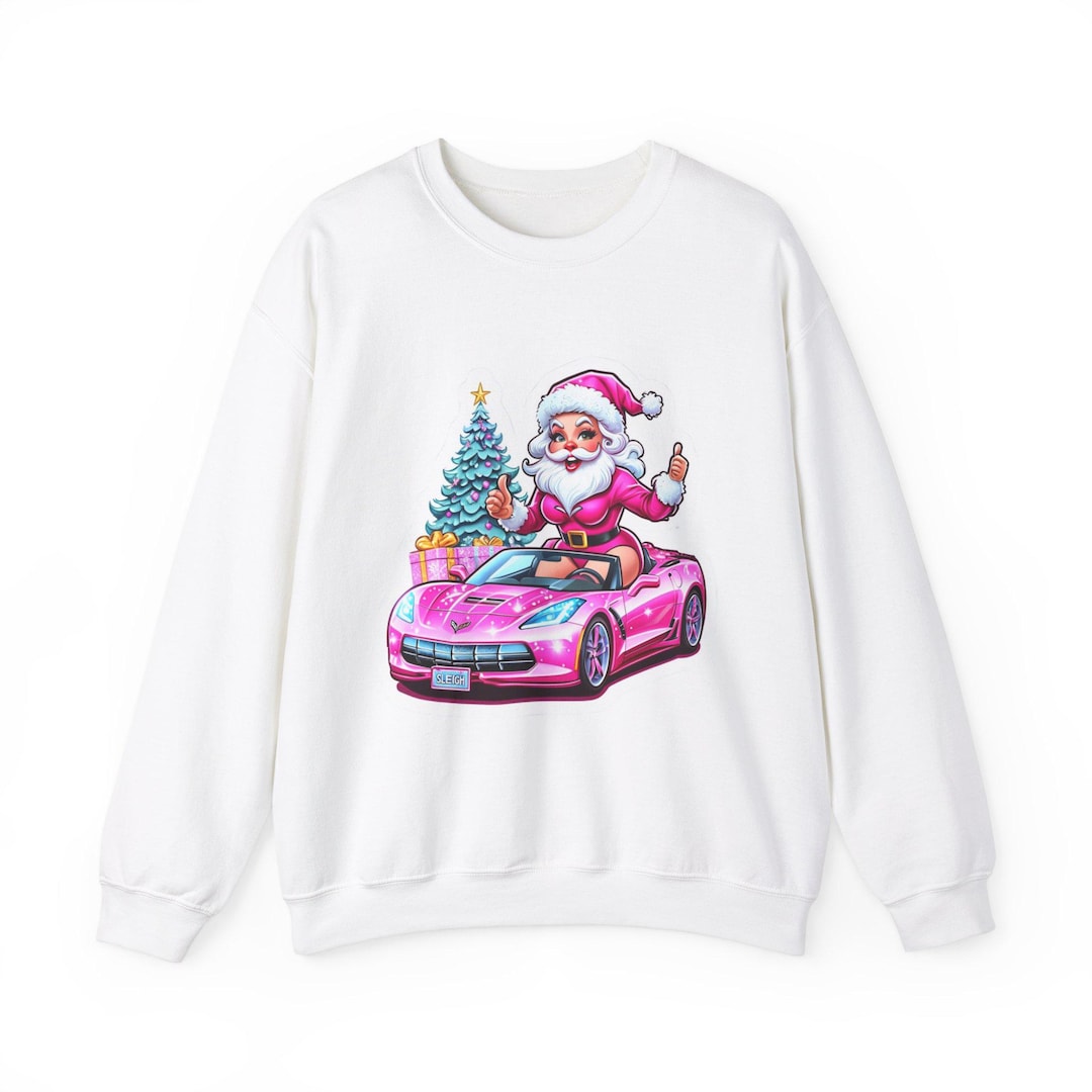 Pink Corvette Drag Queen Santa Sweater Drag Queen Christmas & Black ...