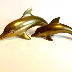 Vintage Brass Dolphin Figurines | Brass, Dolphin | Brass Animal Vintage| Collectible Collection Gift | Present Figurine For Her