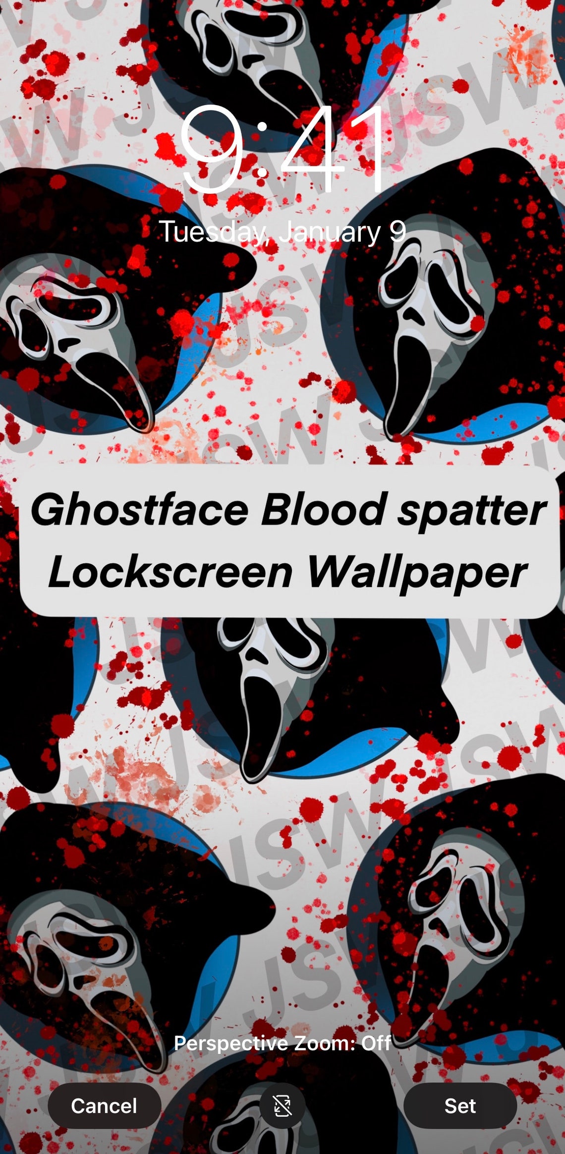 SCREAM Ghostface Blood Spatter Lock Screen Wallpaper - Etsy