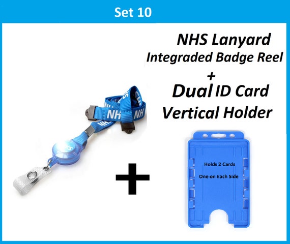 NHS Lanyard Set With Metal Clip OR Integrated Badge Reel & ID Card Holder -   Canada