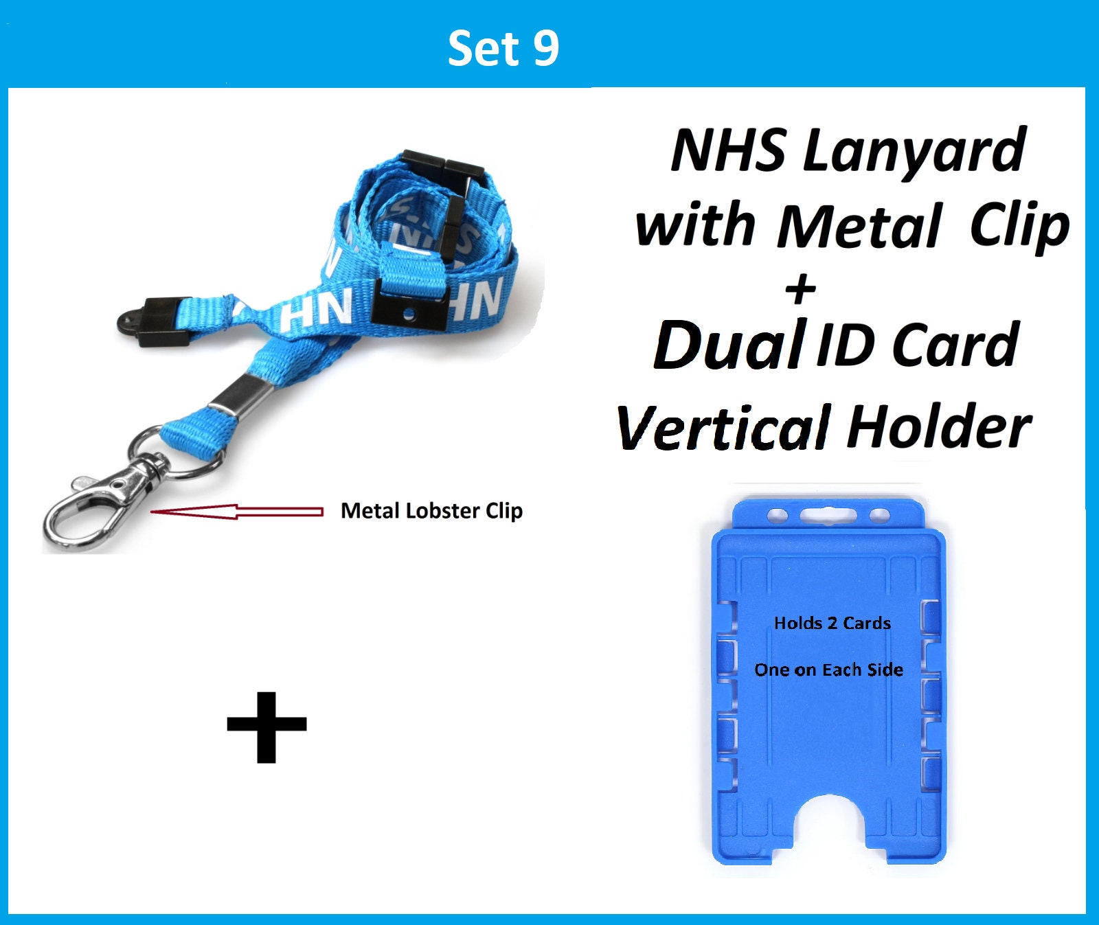 MECCANIXITY Aluminum Badge Holders With Neck Lanyard - 2 Pack Blue ID Card Holders For Office & Events - View #7