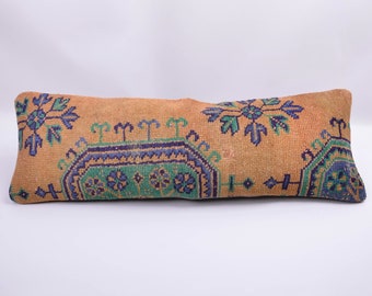 Long Lumbar Pillow Cover ,12"x36" Turkish rug pillow sham,turkish pillow cover, turkey pillow,Kilim Pillow, long lumbar pillow for king bed