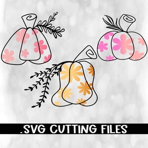 Funky Retro Pompoen Svg Design - Instant Download - Funky Bloemen- Fall Inspo-