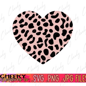 Leopard Heart- Valentines Design- Svg Png Jpg Instant Download- Cutting File for Tshirt- Mugs- Stickers & More