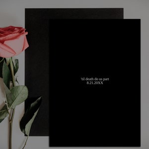 til death do us part - Simple Classic Black Wedding Invitation