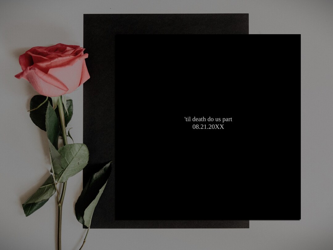 Til Death Do Us Part - Simple Classic Black Wedding Invitation - Etsy