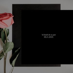 til death do us part - Simple Classic Black Wedding Invitation